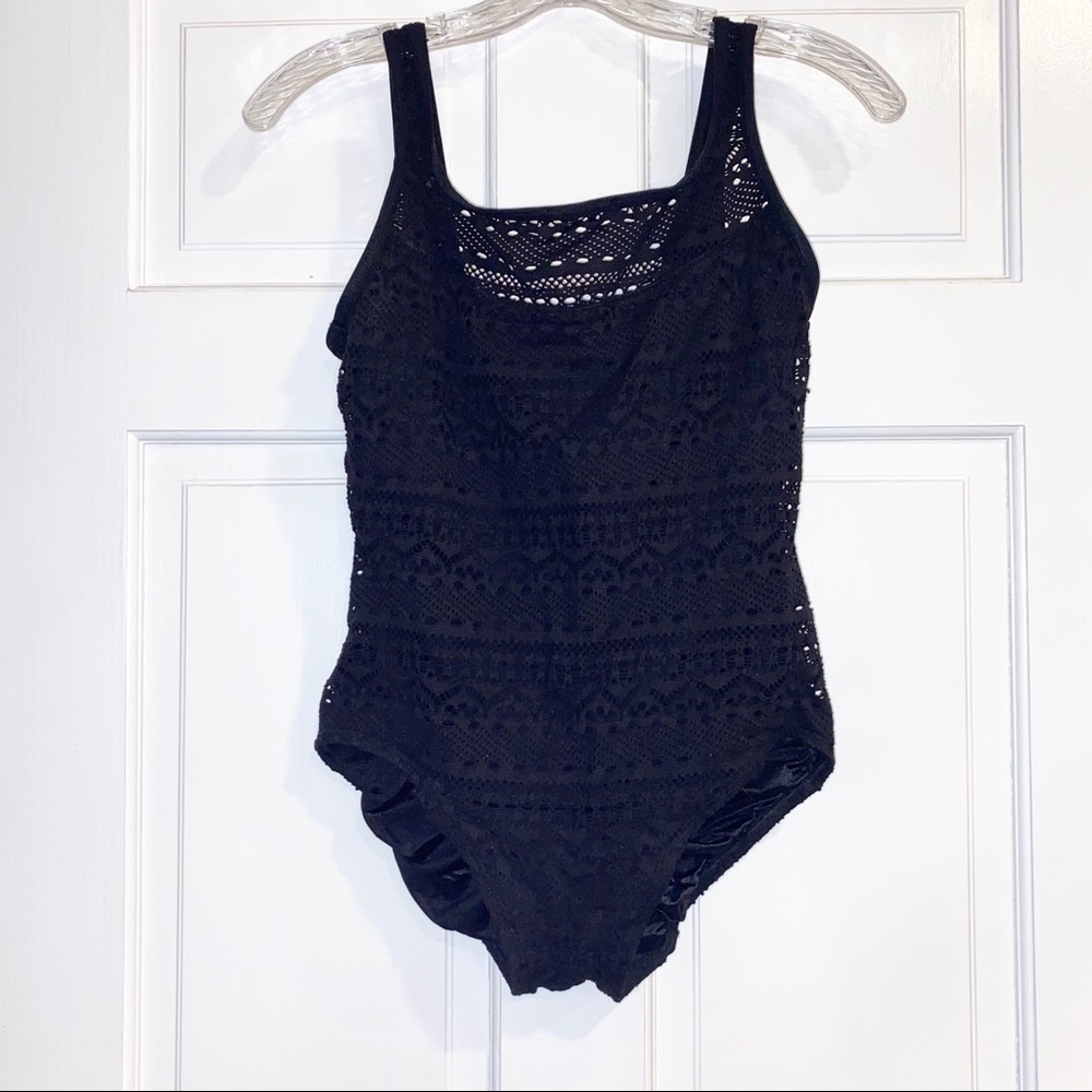 Vintage Black One Piece Bathing Suit